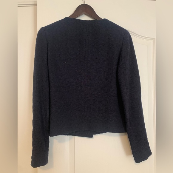 Massimo Dutti Navy boucle blazer size XS - Picture 5 of 7